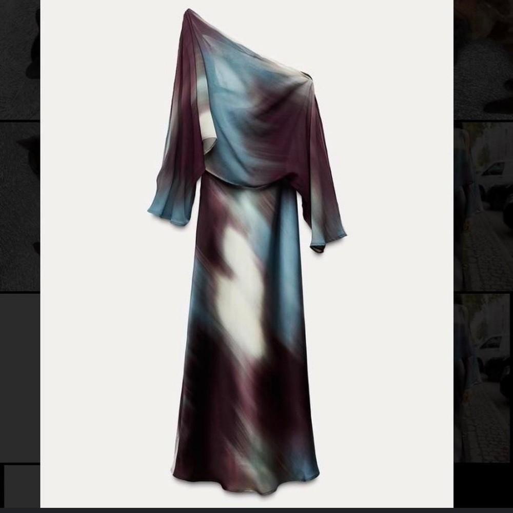Elegant One-Shoulder Multicolor Dress